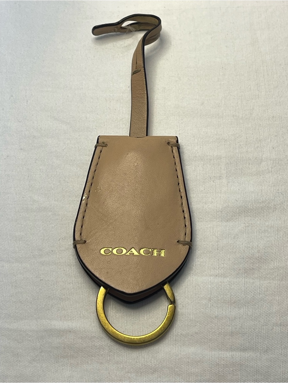Coach Tan/Beechwood Leather Clochette-Style Bag Charm and Keyring